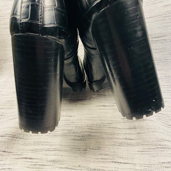 Steve Madden Ladon Black‎ Faux Leather Platform Chelsea Lug Sole Boot Size 5.5 - Picture 5 of 9